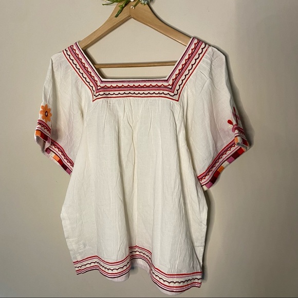 MADEWELL EMBROIDERED SANDBLOSSOM TOP SIZE MEDIUM - Picture 5 of 9